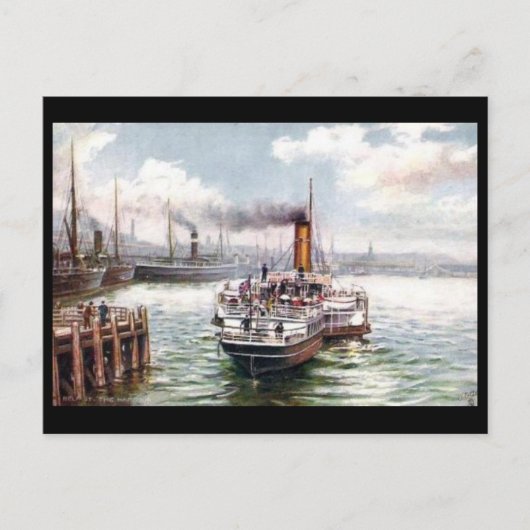 古いポストカード – Belfast Harbor ポストカード (正面)