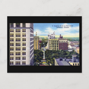 古いポストカード – Bull St, Savannah,ジョージア ポストカード