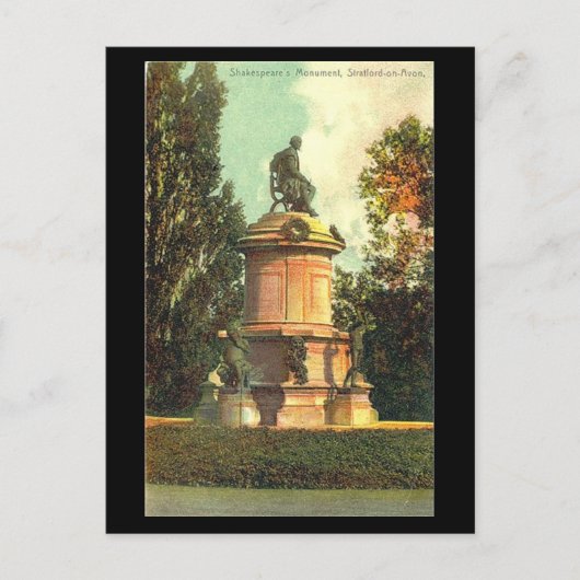 古いポストカード、Gower Memorial、Stratford-on-Avon ポストカード (正面)