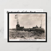 古いポストカード – HM潜水艦「Sturgeon」 ポストカード (正面/裏面)