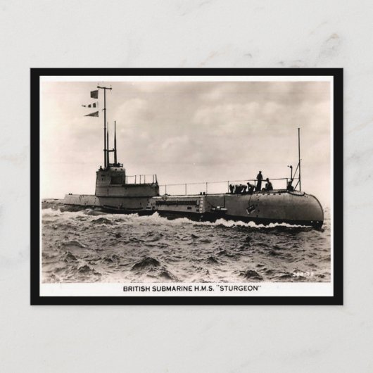 古いポストカード – HM潜水艦「Sturgeon」 ポストカード (正面)