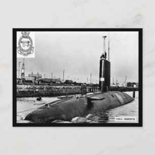 古いポストカード – HM潜水艦「Warbasth」 ポストカード