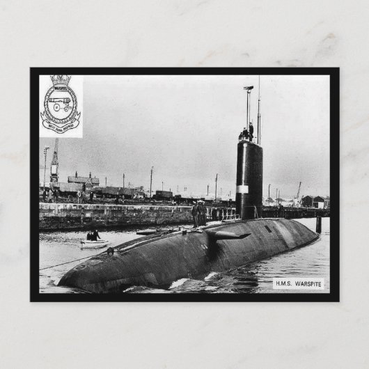 古いポストカード – HM潜水艦「Warbasth」 ポストカード (正面)
