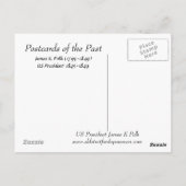 古いポストカード – James K Polk米国大統領 ポストカード (裏面)