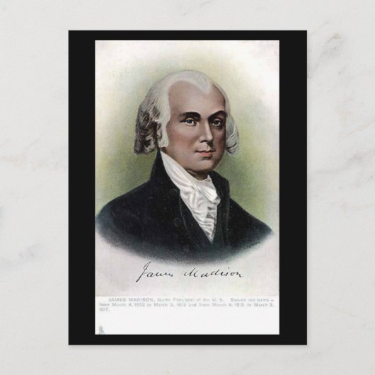 古いポストカード – James Madison米国大統領 ポストカード (正面)
