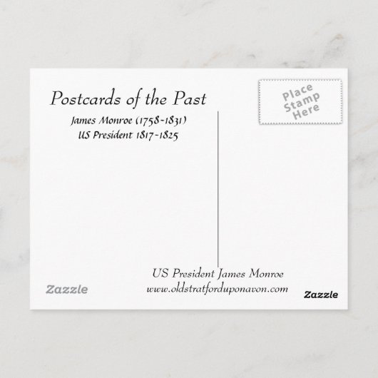 古いポストカード – James Monroe米国大統領 ポストカード (裏面)
