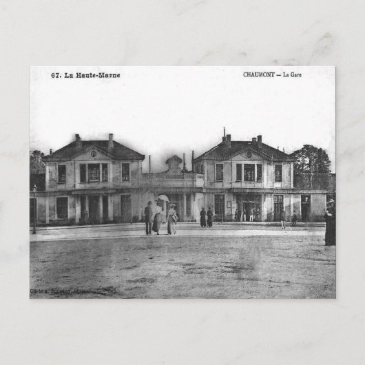 古いポストカード – La Gare, Chaumont, Haute Marne ポストカード (正面)