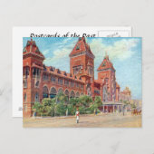 古いポストカード – Madras (Chennai),インド ポストカード (正面/裏面)