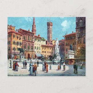 古いポストカード – Piazza della Signoria, Firenze ポストカード
