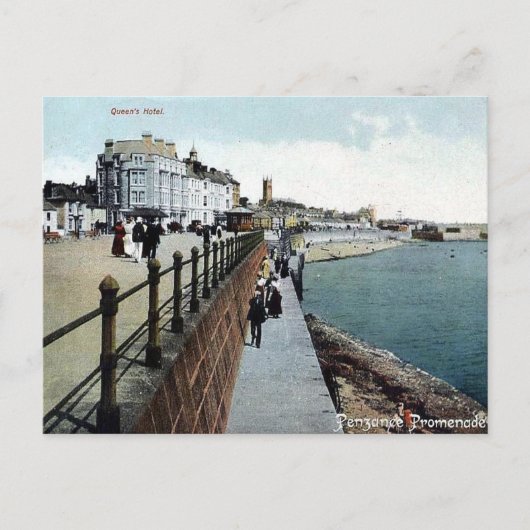 古いポストカード – Promenade, Penzance, Cornwall ポストカード (正面)