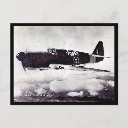 古いポストカード – RAF Fairey Firefly ポストカード (正面)