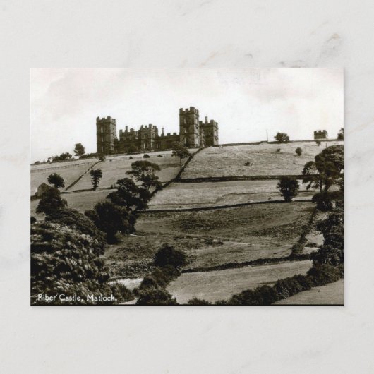 古いポストカード – Riber Castle, Matlock, Derbyshire ポストカード (正面)