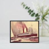 古いポストカード – RMSカロニア、カナード線 ポストカード (スタンド正面)