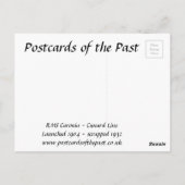 古いポストカード – RMSカロニア、カナード線 ポストカード (裏面)