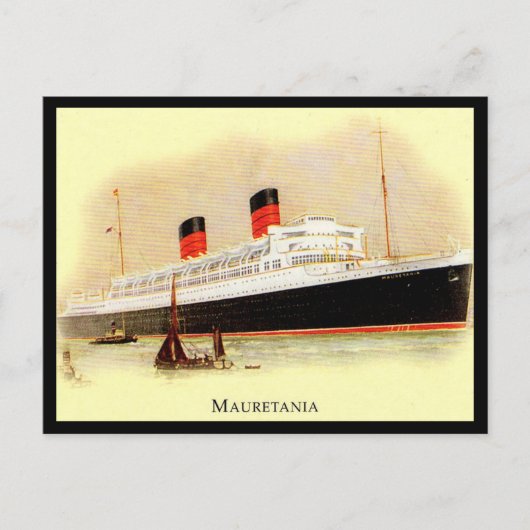 古いポストカード – RMS Mauretania ポストカード (正面)