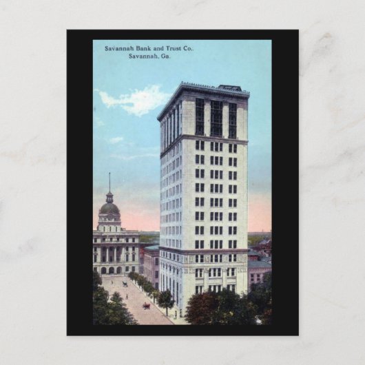 古いポストカード – Savannah Bank and Trust Co ポストカード (正面)