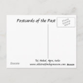 古いポストカード – Taj Mahal, Agra, India ポストカード (裏面)