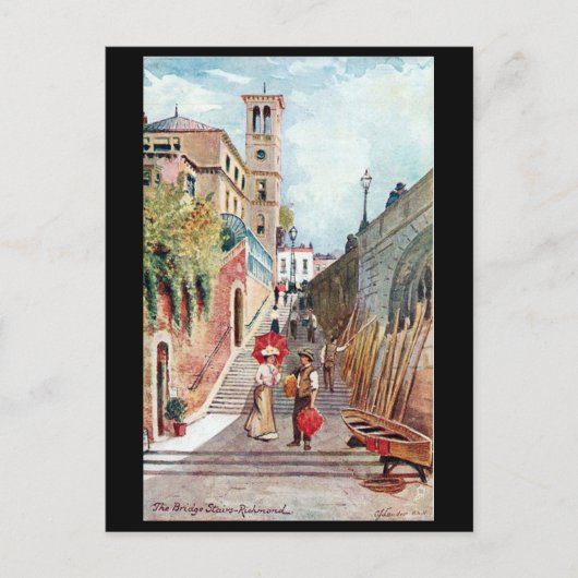 古いポストカード – The Bridge Stairs, Richmond, London ポストカード (正面)