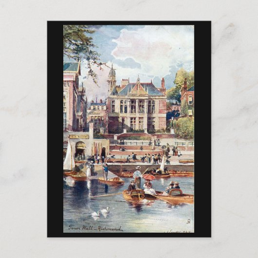 古いポストカード – Town Hall, Richmond，ロンドン。 ポストカード (正面)