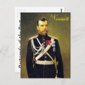 古いポストカード – Tsar Nicholas II ポストカード (正面/裏面)