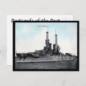 古いポストカード – US戦艦アーカンソー ポストカード (正面/裏面)