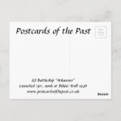 古いポストカード – US戦艦アーカンソー ポストカード (裏面)