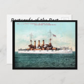 古いポストカード – US戦艦「コネチカット」 ポストカード (正面/裏面)