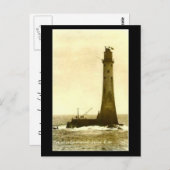 古いポストカード – Wolf Rock Light house, Land's End ポストカード (正面/裏面)