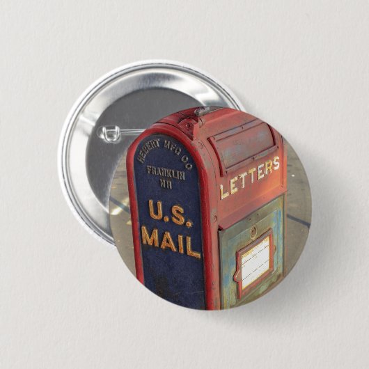 古いポスト 缶バッジ (正面&裏面)