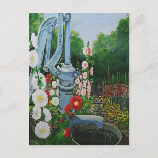 古いポンプ ポストカード (正面)