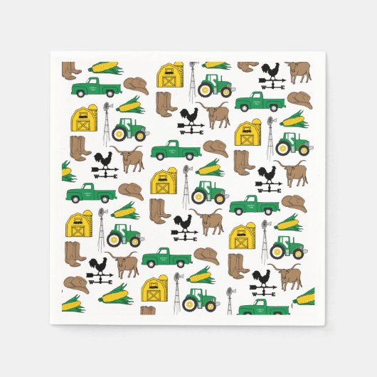 古いマクドナルドは農場を持っていた私の農場の生活子供へ スタンダードカクテルナプキン (正面)