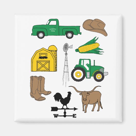 古いマクドナルドは農場を持っていた私の農場の生活子供へ マグネット (正面)