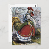 "古いマザー・グース"のヴィンテージのイラストレーション ポストカード (正面/裏面)