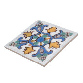 古いマジョリカ2はクリーム色色で手で絵を描きました タイル (側面)