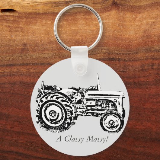 古いマッサージヴィンテージトラクターの写真 キーホルダー (正面)