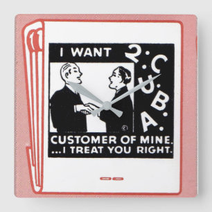 古いマッチブックカバーI Want 2 C U B A customer of m スクエア壁時計