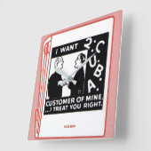 古いマッチブックカバーI Want 2 C U B A customer of m スクエア壁時計 (傾斜)