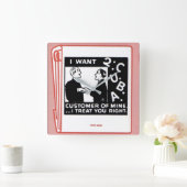 古いマッチブックカバーI Want 2 C U B A customer of m スクエア壁時計 (ホーム)