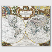 古いマップおもしろいパーティーラップ紙 ラッピングペーパー (フラット)