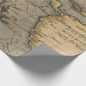古いマップパターン ラッピングペーパー (角)