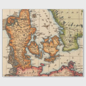 古いマップパターン ラッピングペーパー (フラット)