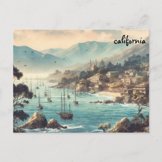 古いマッ買プカリフォルニアのマス郵便はがき ポストカード (正面)