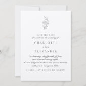 古いマネーエステティック、透明なbg日付を保存 招待状 (正面)