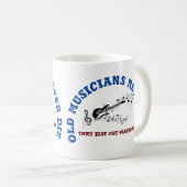 古いミュージシャンは決して死なない（ギター）コーヒーマグ コーヒーマグカップ (正面右)