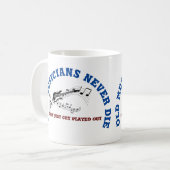 古いミュージシャンは決して死なない（ギター）コーヒーマグ コーヒーマグカップ (正面左)