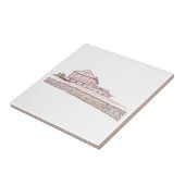 古いミルの赤いレンガ建築スケッチ タイル (側面)