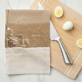 古いメイン通りインザスノー キッチンタオル (四つ折り)