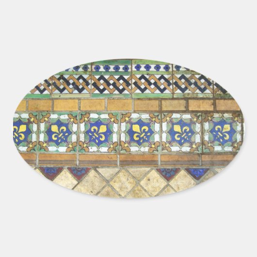 古いモザイク 楕円形シール (正面)