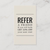 古いモダンホワイトブラック線はっきりしたサロン 紹介カード (正面)