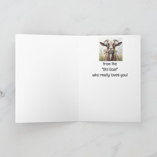 古いヤギからの私のバレンタインはあなたを愛しているユーモア シーズンカード (内部)